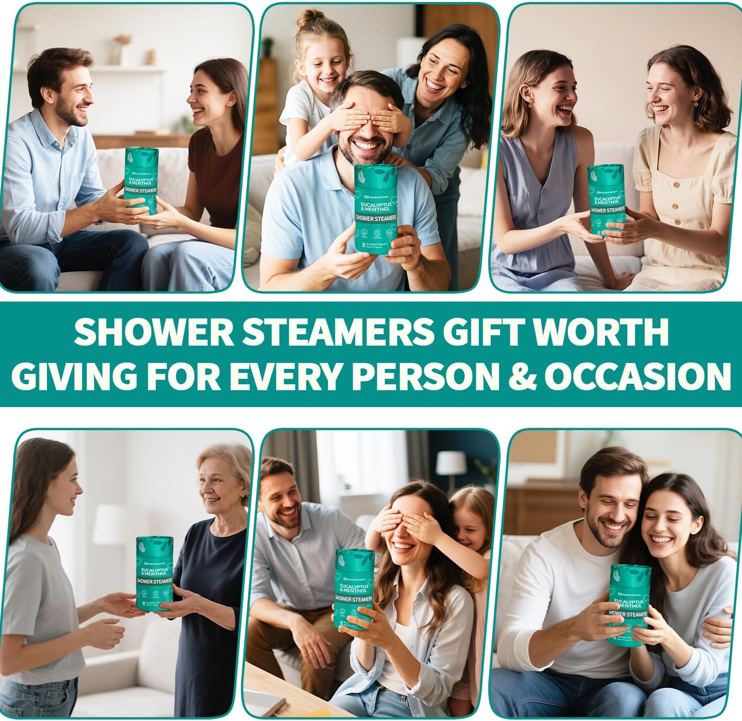 Shower Steamers Aromatherapy 8 Pack Christmas Stocking Stuffers for Teen Girls Women Men, Organic Eucalyptus & Menthol Essential Oil, White Elephant Gifts Spa Relaxing, Travel Essentials Aromatherapy - Image 8