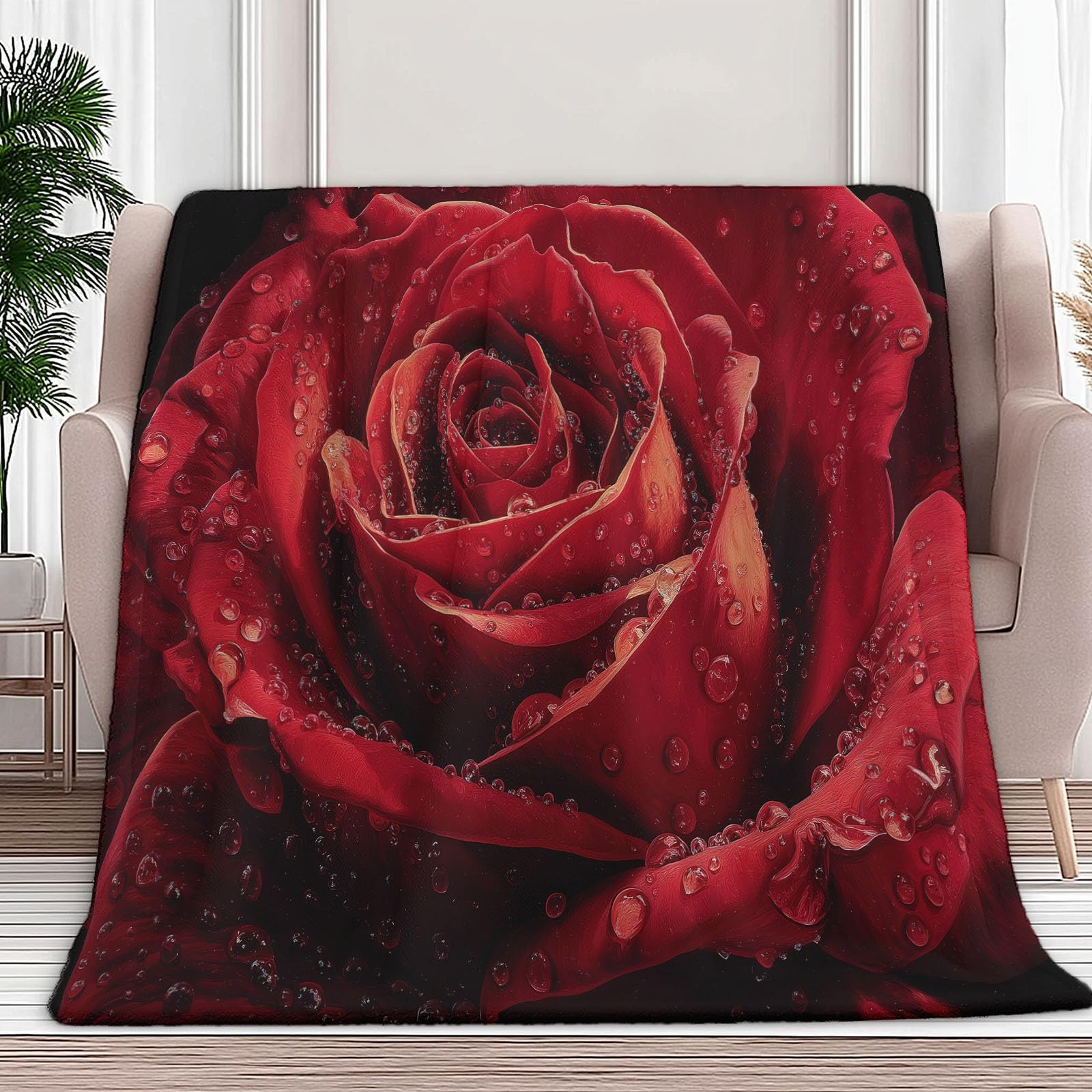 Couverture en molleton de flanelle premium anti-boulochage imprimé rose
