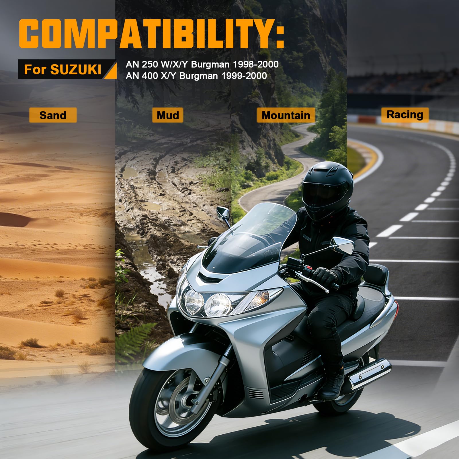 Pastiglie Freno Anteriori e Posteriori per Suzuki AN400 AN 400 Burgman Skywave 400 1999-2006 AN 250 W X Y Burgman 1998-2000