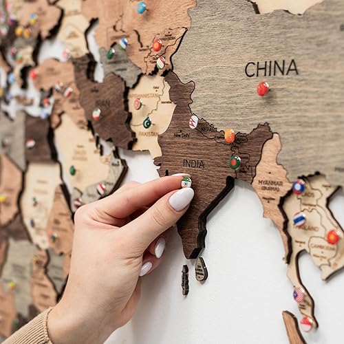 Miniatura 58 de Enjoy The Wood 3D Wood World Map Wall Art Large Wood Wall Décor Housewarming Gift Idea Wall Art World Travel Map For Home & Kitchen or Office