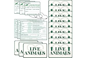 18 Pcs Live Animal Stickers for Airline Cargo Crates