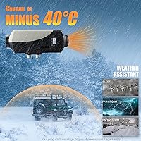 Vista 5 de WAYSKA - Calentador de aire diésel de 12 V, 1.3 galones, 2 kW, silenciador, calentador de estacionamiento diésel con termostato LCD y control remoto