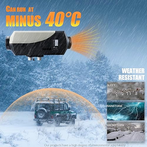 Miniatura 5 de WAYSKA Calentador diésel de 12 V, tanque de 5 L, calentador diésel de 2 KW, silenciador, calentador de estacionamiento diésel con monitor de