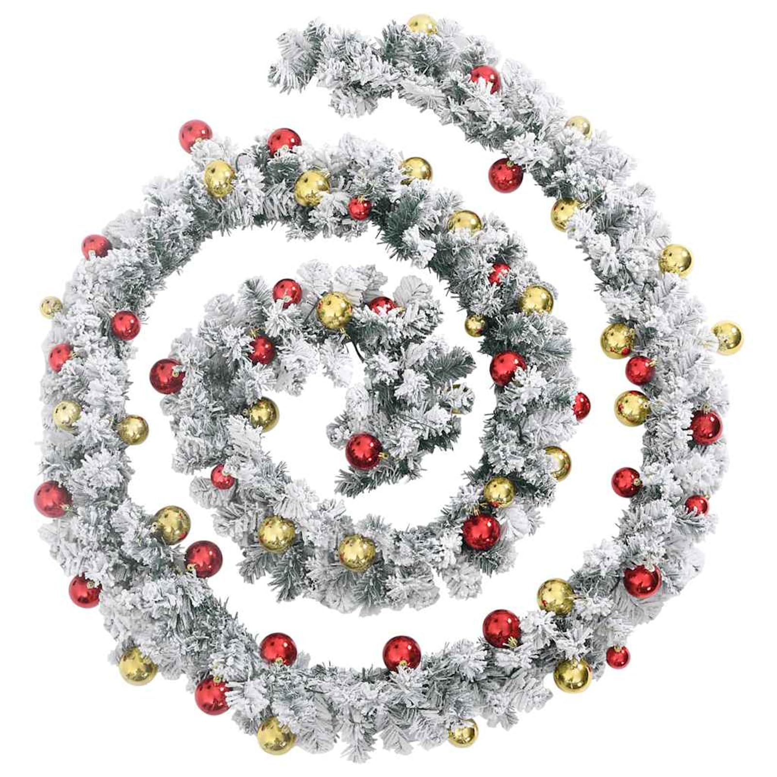 150 LED Weihnachtsgirlande 10 m, Warmweiß mit Kugeln für Geländer und Kamin