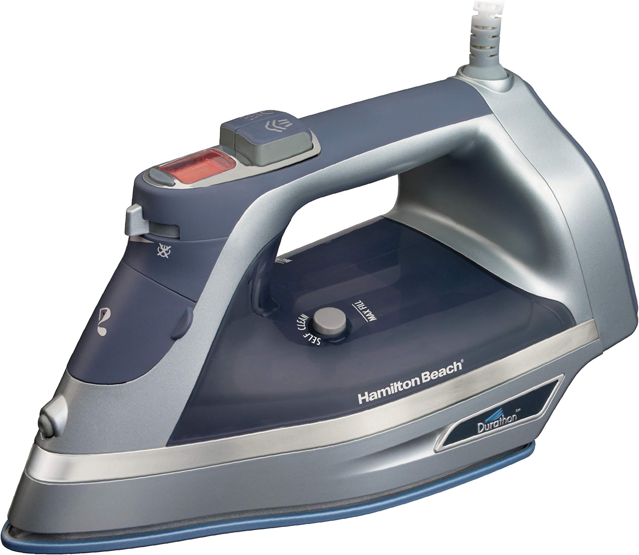 Hamilton Beach Steam Iron with 3-Way Auto Shutoff & Durathon Soleplate, Grey (19900)
