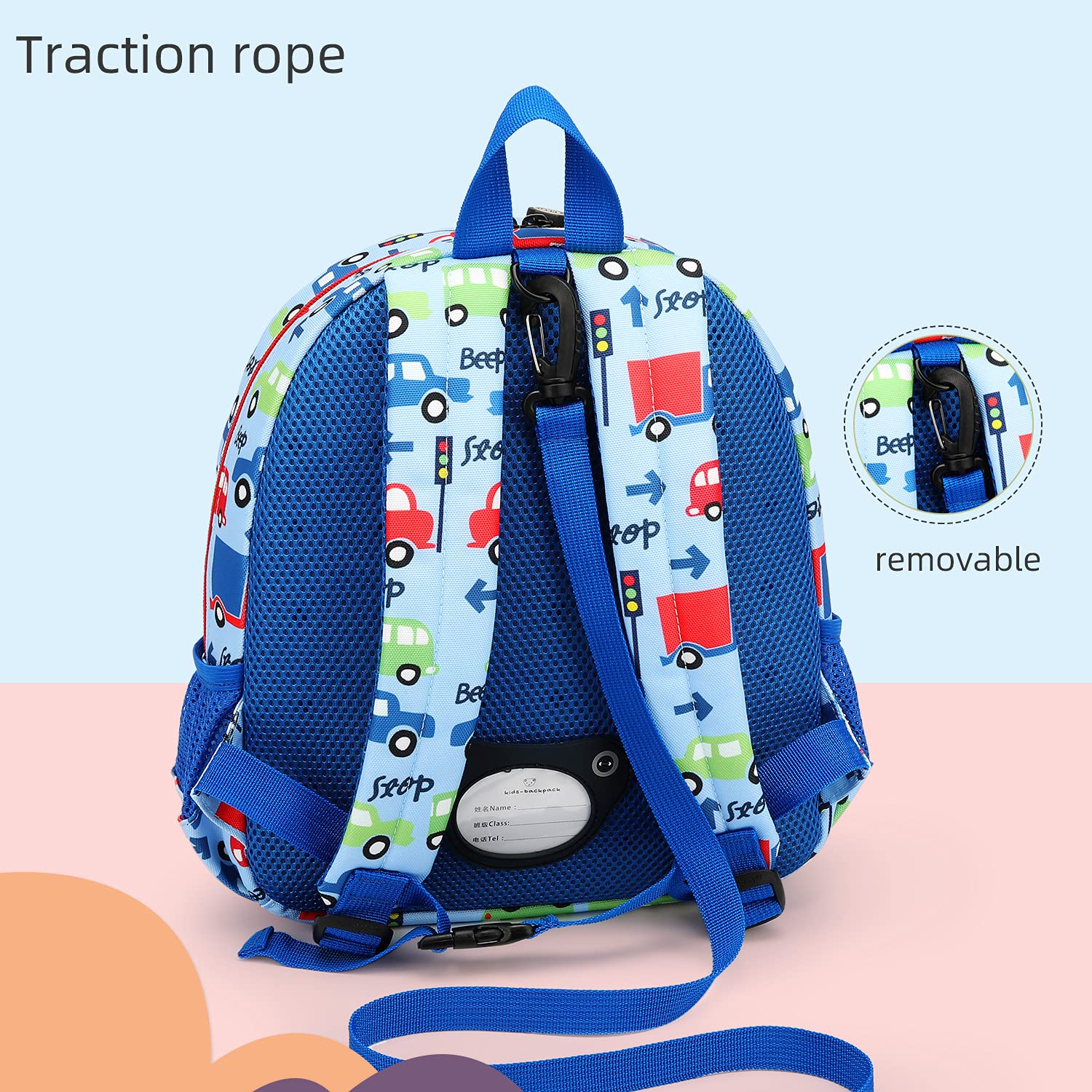 willikiva Mochila de dinosaurio 3D para niños y niñas, mochila impermeable con arnés de seguridad para preescolar