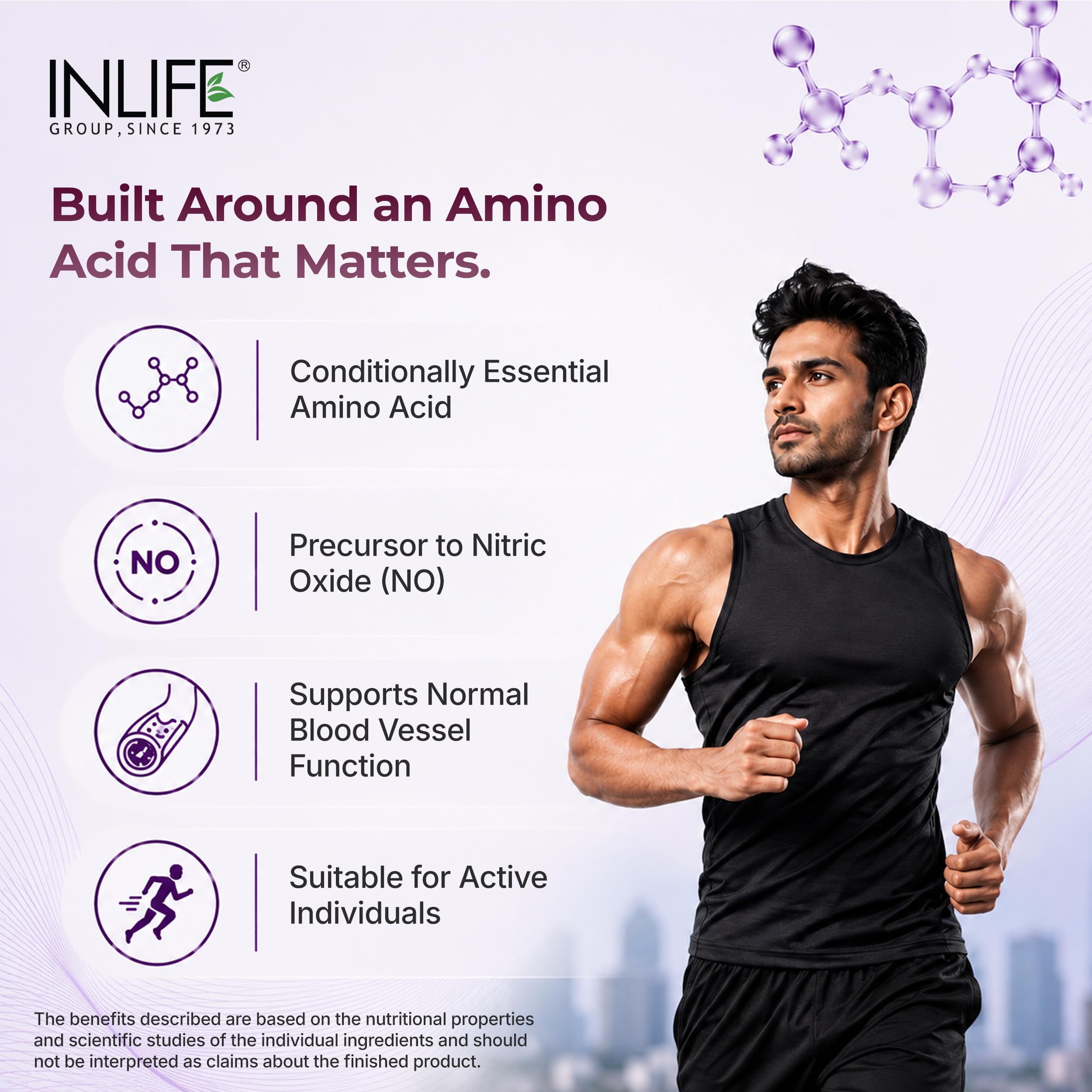 INLIFE L-Arginine Supplement 1000mg, Nitric Oxide Precursor, 60 Veg Caps 4