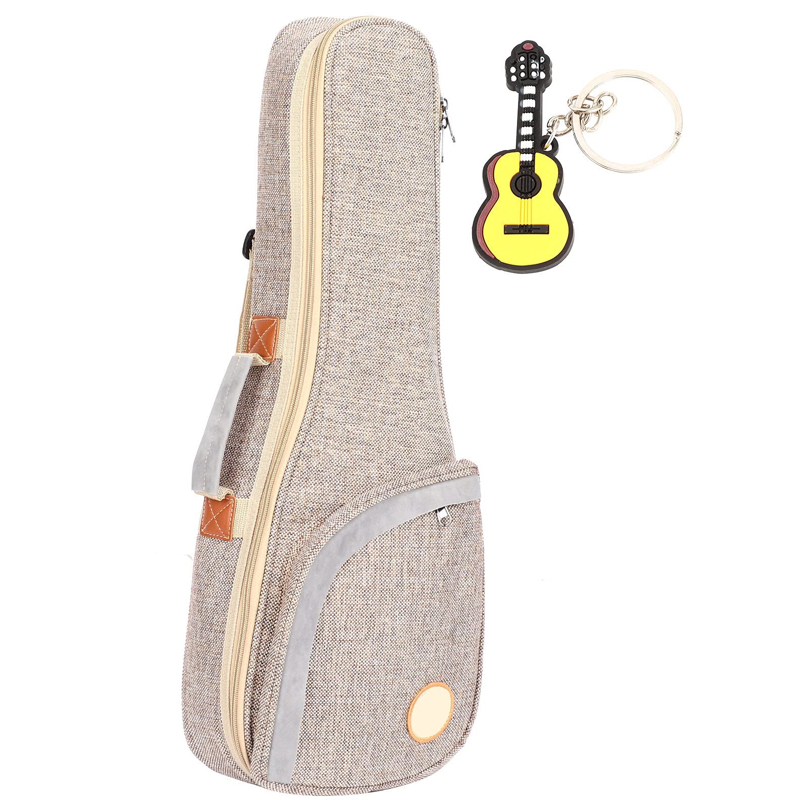 Eujgoov Ukulele-Tasche, Baumwolle Leinen Gewebter Stoff Verdicken Rucksack Ukulele Aufbewahrungskoffer (21/23in Universal)