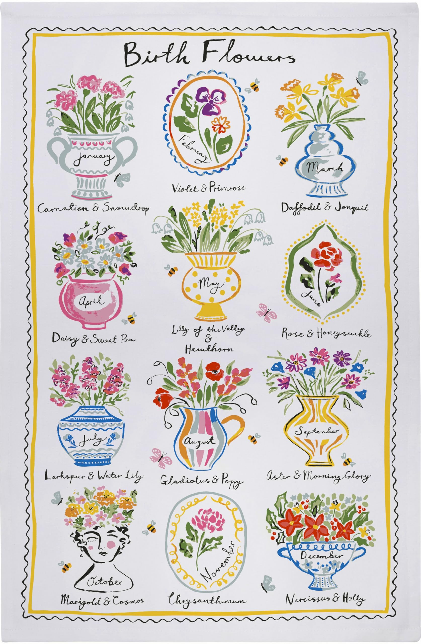 Ulster Weavers Flowers Tea Towels (74 x 48cm), 100% Cotton, Kitchen Towel/Cloth, Dish Cloths, Kitchen Accessories, Tea Towels for Kitchen Cotton, Floral Themed