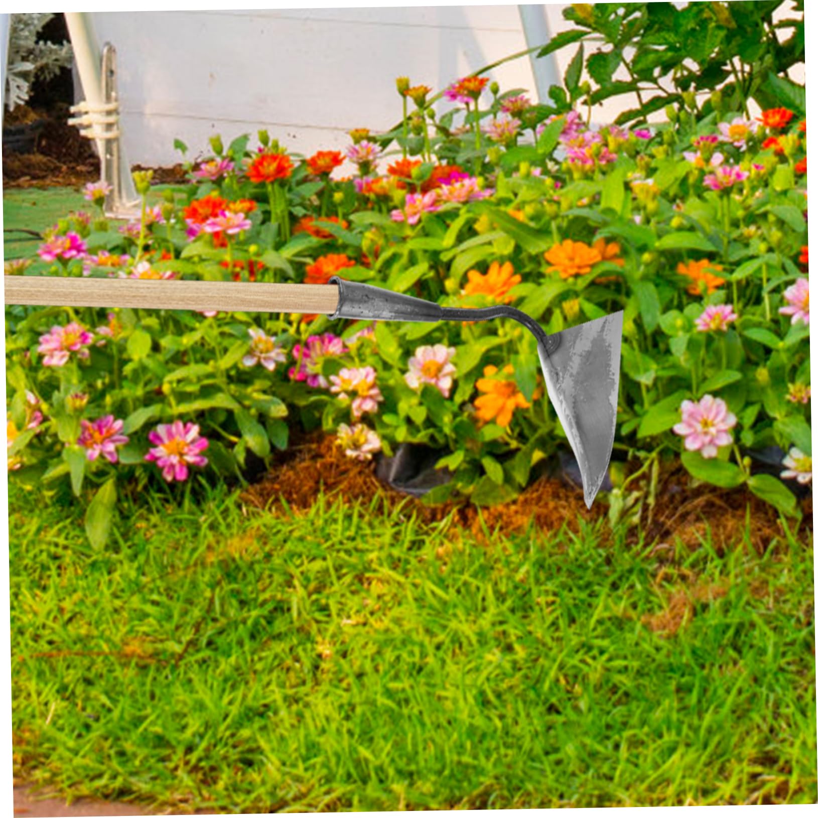 TOYANDONA Houe de Jardin Robuste en Acier Inoxydable, Tête Noire, Joints Renforcés, Multifonction, pour Pépinières et Vergers, Outils de Jardinage