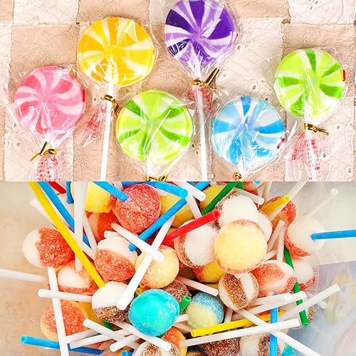 Miniatura 5 de Kit para hacer pasteles de 6 pulgadas, 100 palitos para tartas, 100 bolsas para tartas y 100 lazos multicolores, 300 paquetes de herramientas para