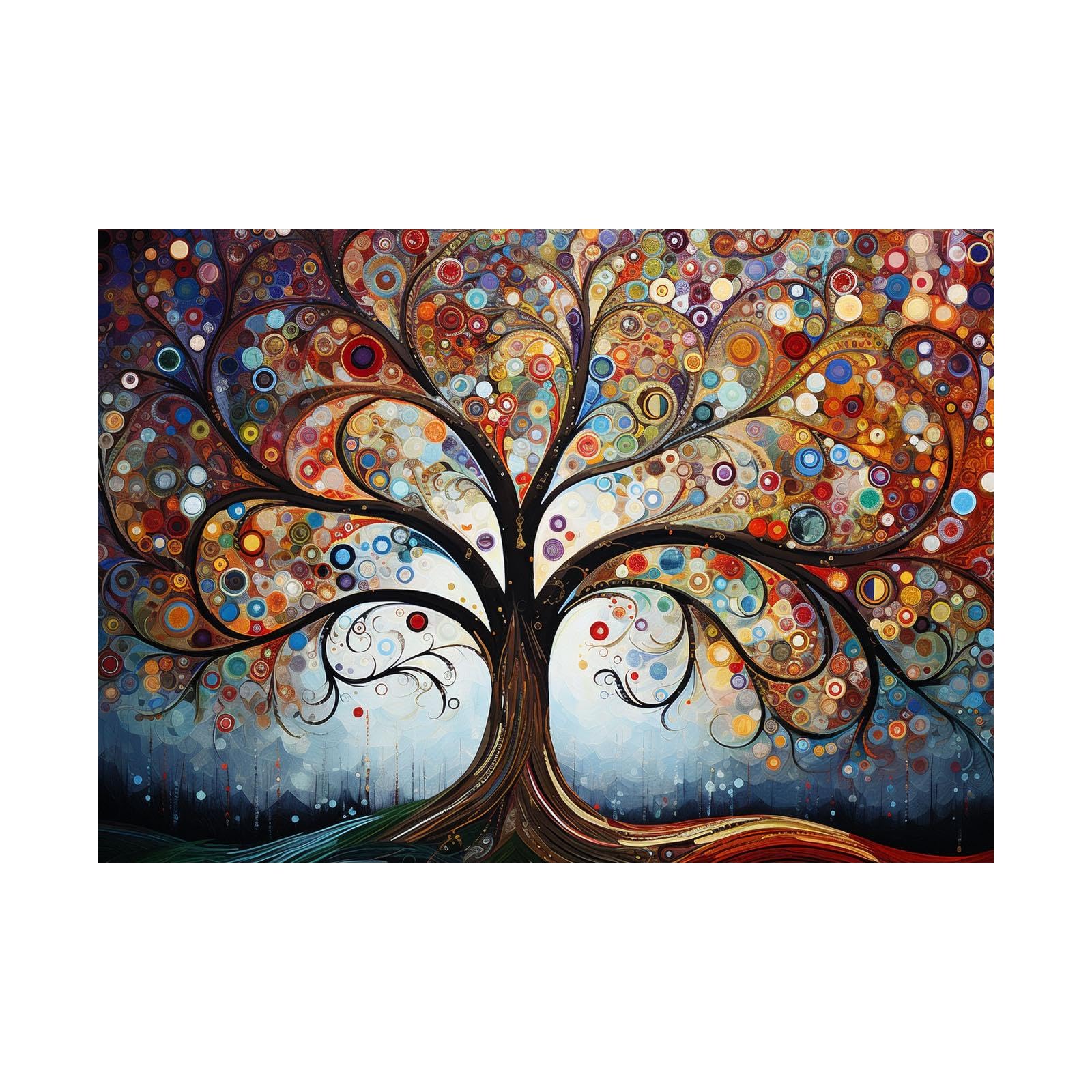 Decoration pour le maison : grand tableau d'arbres sans cadre