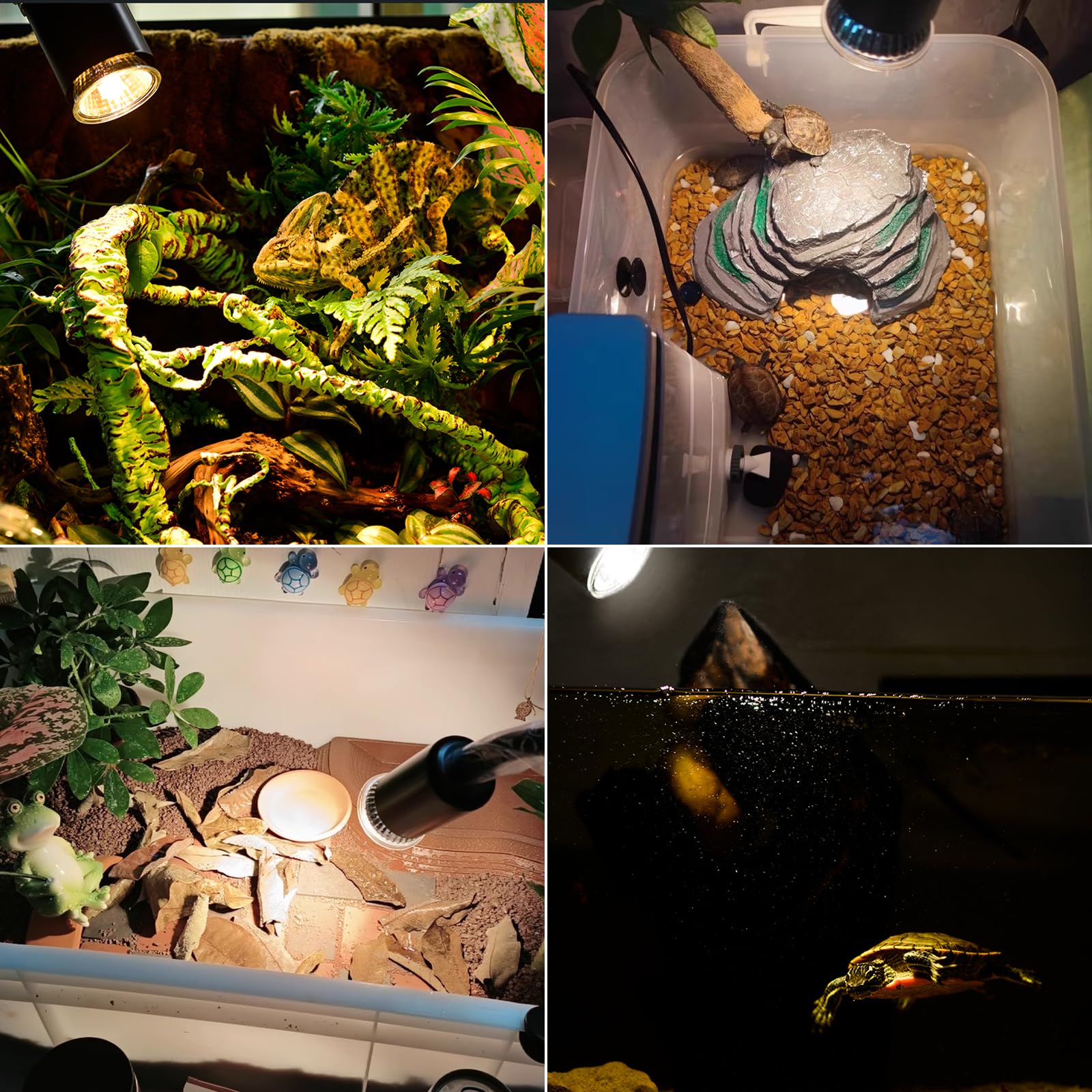 Schildkröten Wärmelampe, Reptilien Terrarium Lampe, UVB-Wärmeheizung, Reptilien Heizlampe mit einstellbarem Clip, für Schildkröte Eidechse Schlange Spinne Amphibien