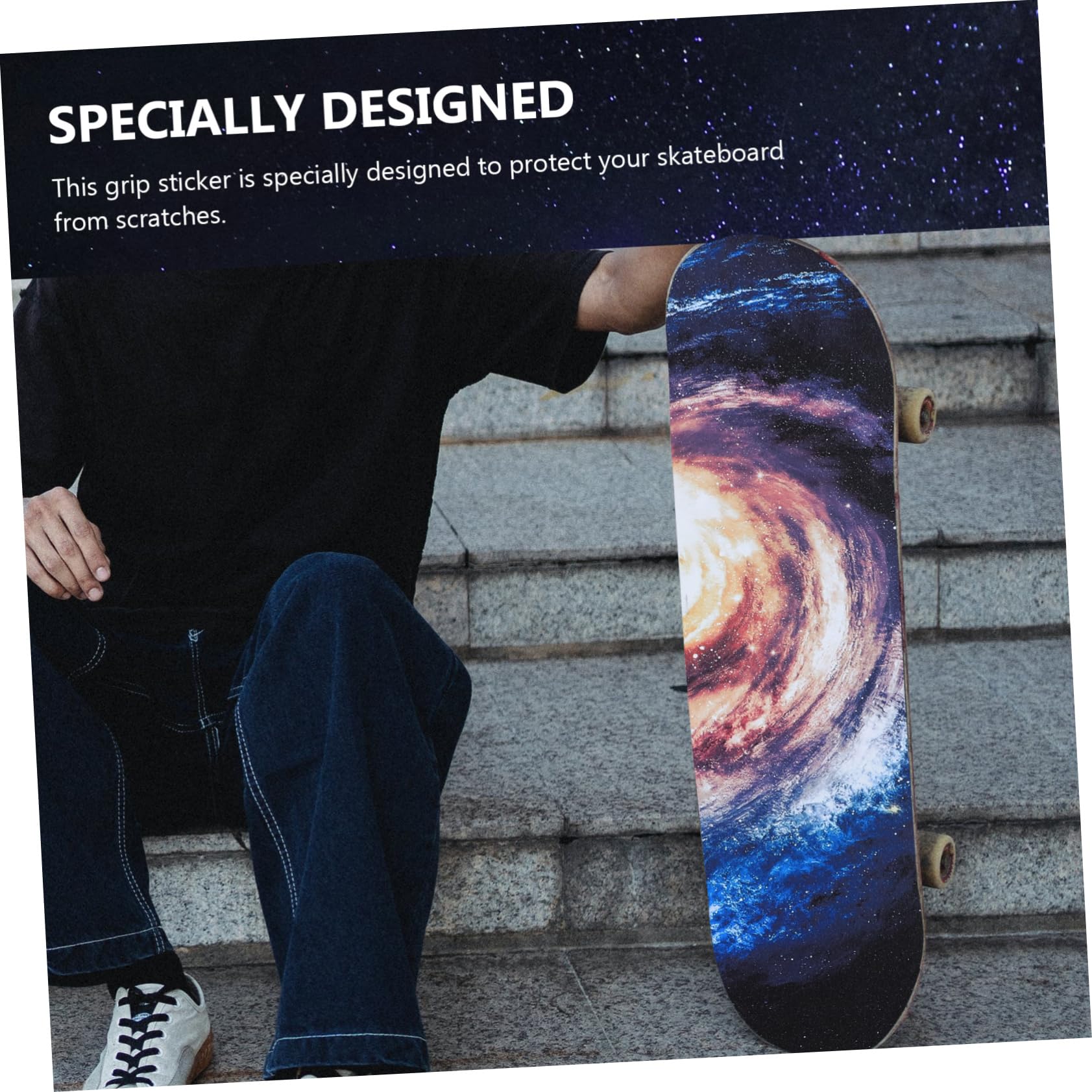 Toddmomy 2 Piezas Papel De Lija Para Monopatín Accesorios Para Patinetas Accesorios Portátiles Para Patinetas Etiqueta Engomada Del Apretón De La De Polivinilo