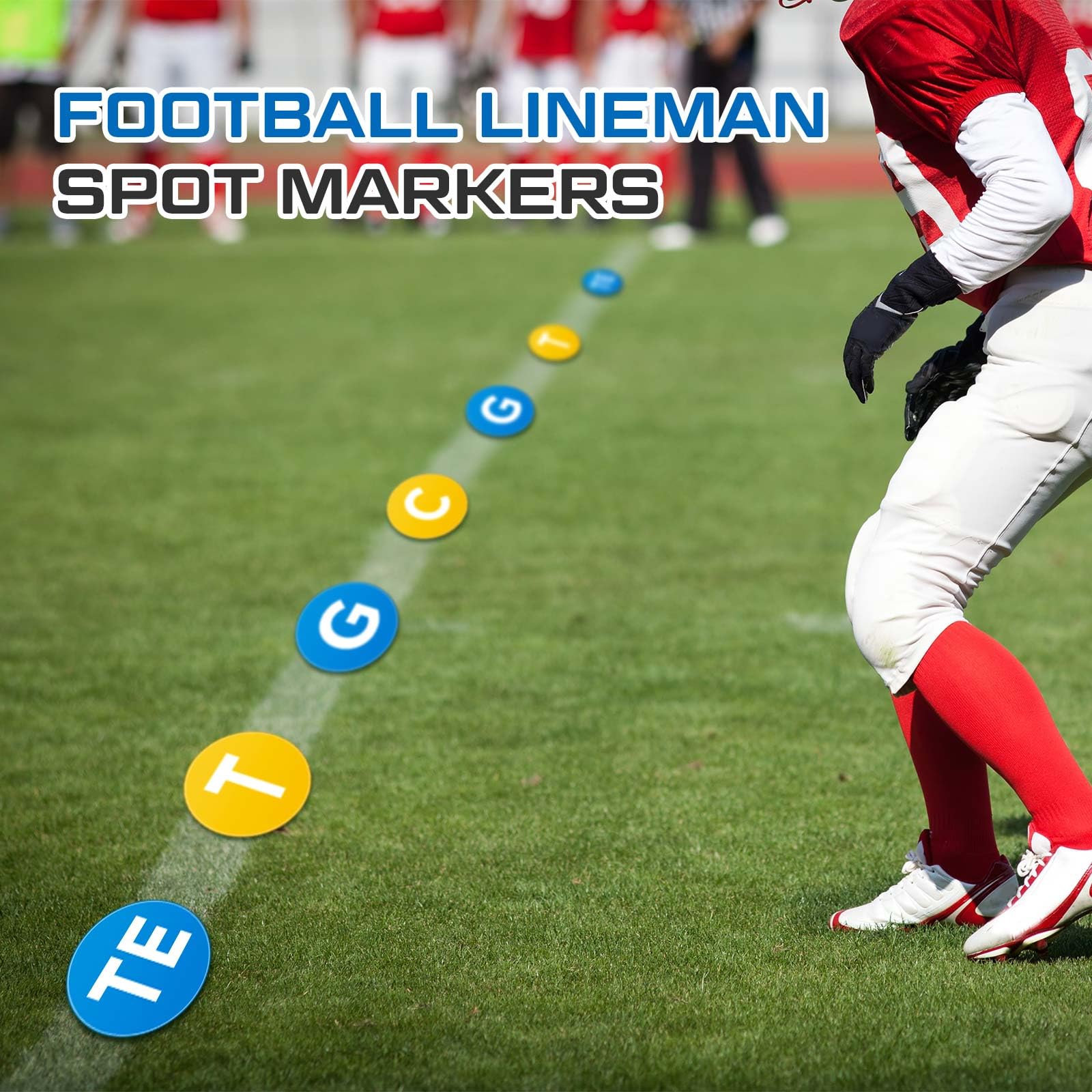 Fuyoooo 7 Pcs Football Lineman Split Markers 6 Inch for Training Drills