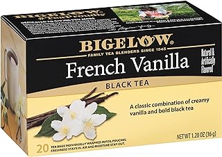 Bigelow French Vanilla Black Tea Bags, 20 Count Box (Pack of 6), Caffeinated Black Tea, 120 Tea Bags Total