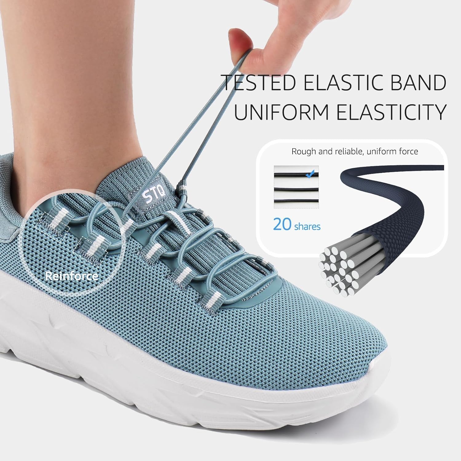 STQ Slip on Sneakers Women Orthopedic Walking Shoes for Plantar Fasciitis Relief Cushioned Sole Arch Support Breathable Non Slip Tennis Athletic Gym Workout Comfort Memory Foam Fashion Sneaker - Image 9