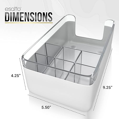 Miniatura 4 de Esatto Professional Bar Products - Carrito de barra prémium (blanco), utilizado para organizar fácilmente artículos de barra y espacio de trabajo,