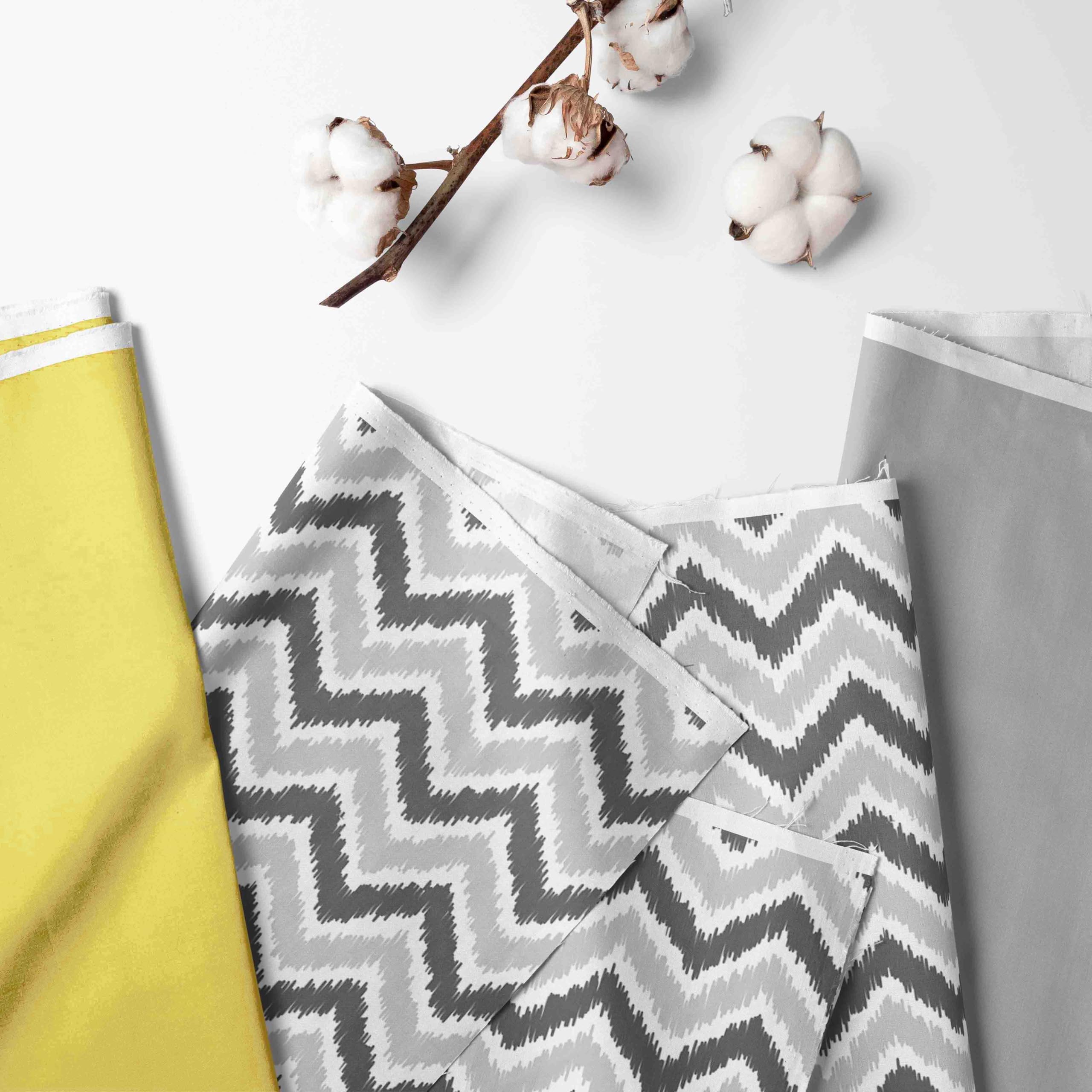 Bacati - Ikat Dots Giraffe Yellow Grey Neutral 4 pc Crib Set with Muslin Sleeping Sack