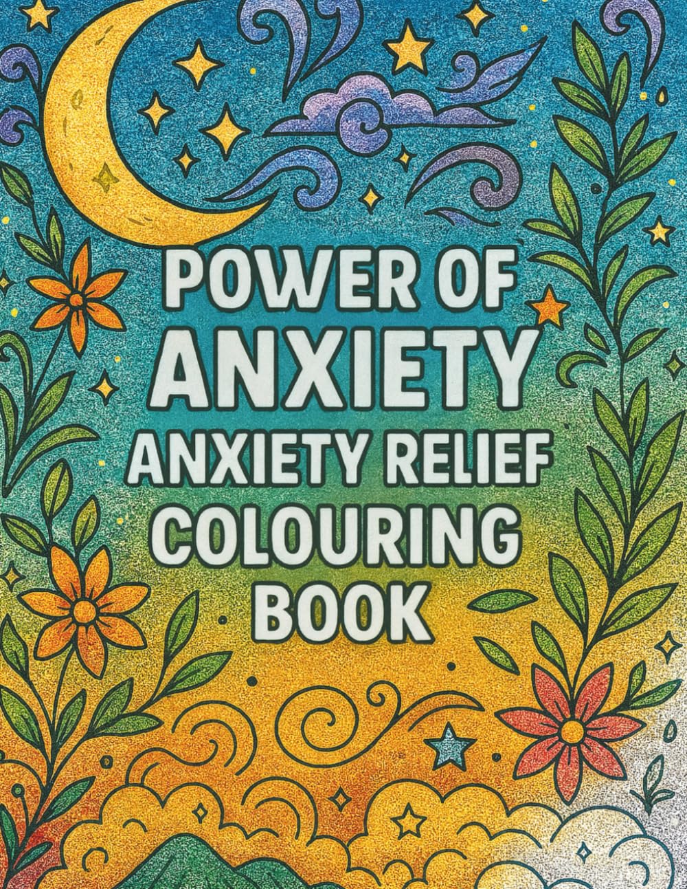 Power of Anxiety, Anxiety Relief Colouring Book: A-Z of motivational inspiration to calm your mind