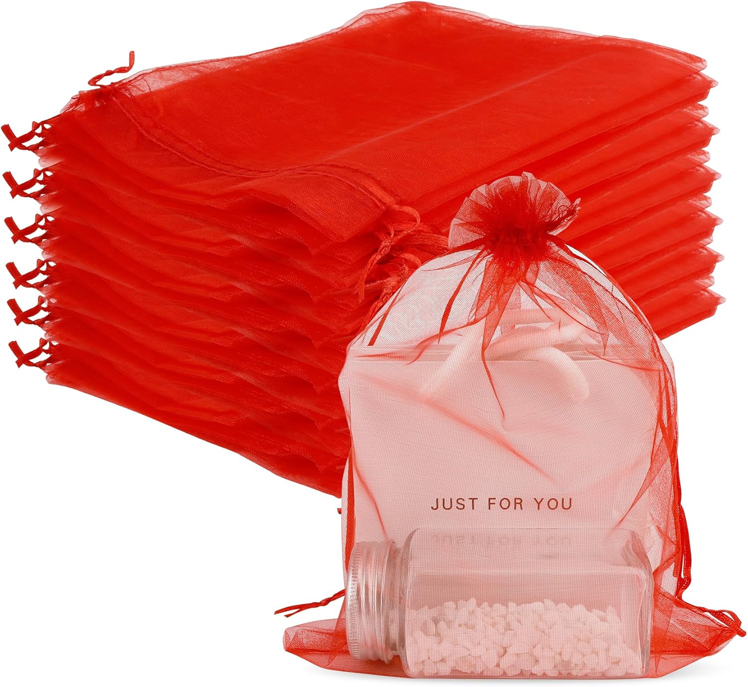 50PCS 7x9 Inch Organza Bags - Large Drawstring Gift Bags For Wedding Favors Party Supplies