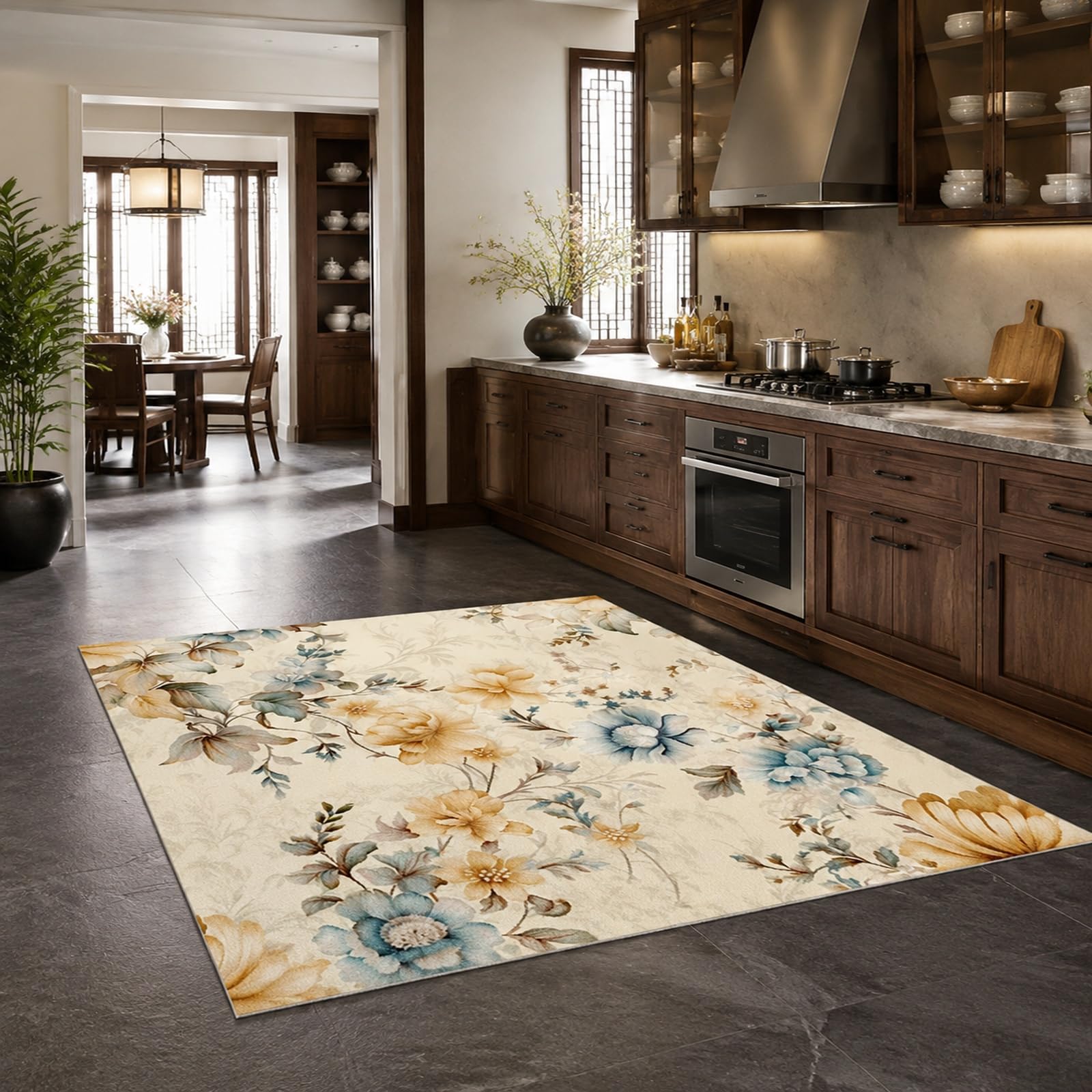 Tapis de salon vintage bleu 200x300 pour sublimer la chambre adulte