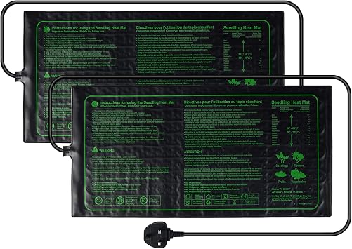 Seedling Heat Mat,2 Pack Waterproof Heated Mat For Plants Winter Greenhouse Hydroponic Plant HeatMat For Seedling Germination and Reptile Indoor 10"x20.75"25 * 52cm