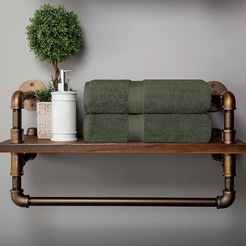 Miniatura 8 de SUPERIOR Madison TS - Juego de 2 toallas de baño, color verde bosque, 2 unidades