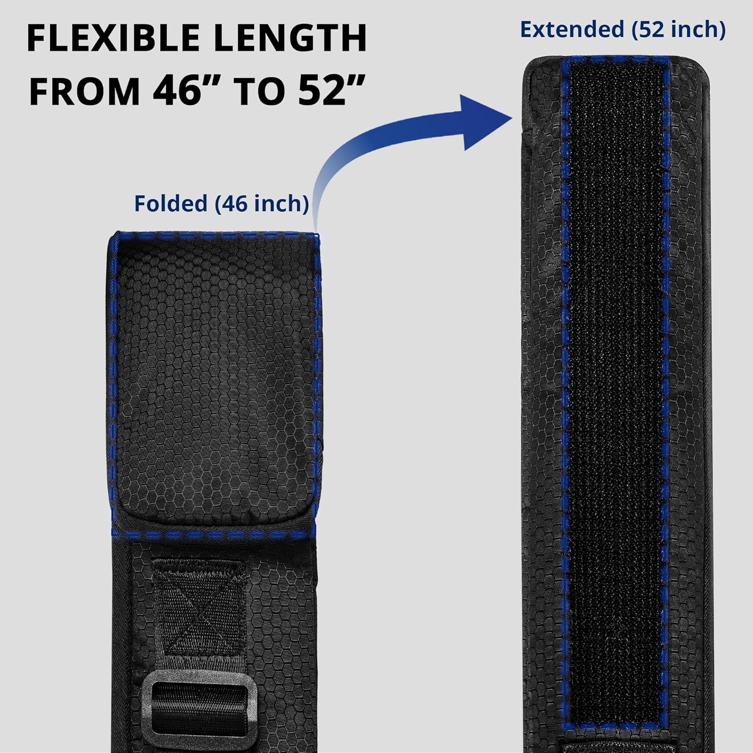 PEKREWS Fishing Rod Case, Fits 2 Set of 7ft Spinning Rod Reel Combo, Extendable 52inch Fishing Pole Bag (3.9ft-4.4ft) with Tackle Pockets, Padded Rod Bag with Strap Handle, Pole Travel Case For Angler