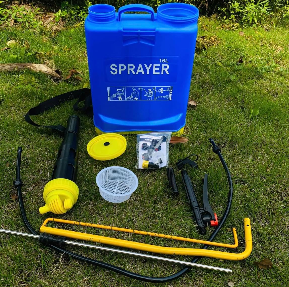 16L Backpack Pressure Sprayer – Heavy-Duty Garden Sprayer with Adjustable Nozzles & Padded Shoulder Straps – Manual Pump Sprayer for Lawn, Plants, Pesticides, Fertilizer & Outdoor Cleaning