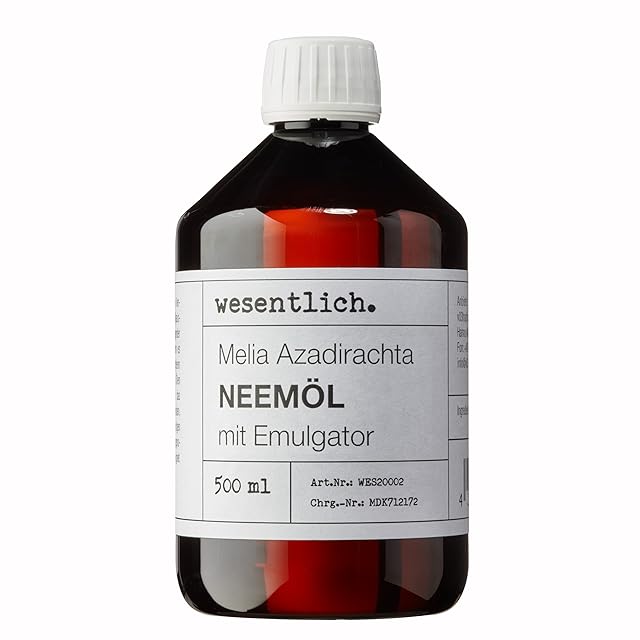 wesentlich. wesentlich. Neemöl mit Emulgator 500ml - fertig gemischt für Haus und Garten - hochergiebig für 50l Spray — Pflanzenschutz