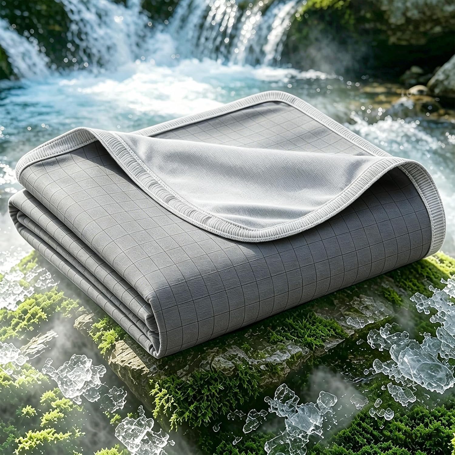EMME Breathable Cooling Blankets for Hot Sleepers, Summer Blanket Twin/Full Size for Bed, Thin Light Throw Blanket for Couch Sofa, Double-Sided Keep Body Cool, Cold Blankets Night Sweats Dark Grey