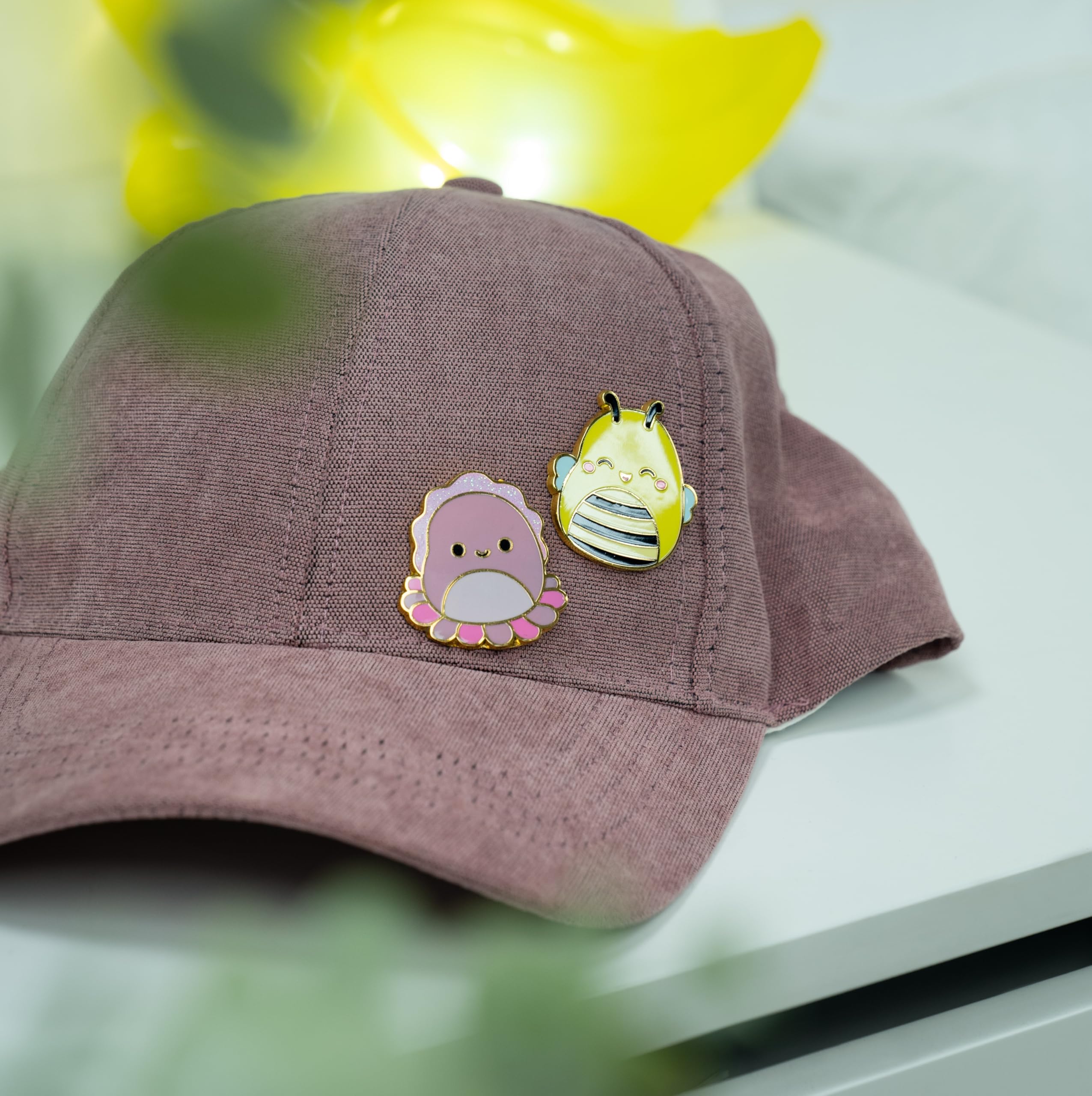 Fizz Creations Squishmallows Sunny & Auggie Metal & Enamel Pin Badges Set of Two Pins. Sunny the Bee and Auggie the Cuttlefish. Officially Licensed - Image 4