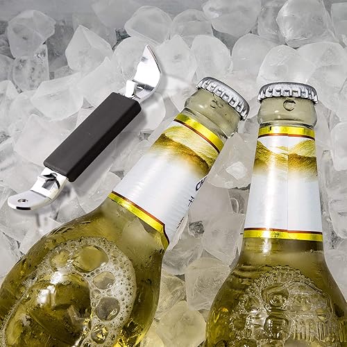 Miniatura 5 de LUTER 4 abridores magnéticos de botellas de 4.33 x 0.9 pulgadas, abridores de botellas manuales de acero inoxidable con imán para bebidas de latas