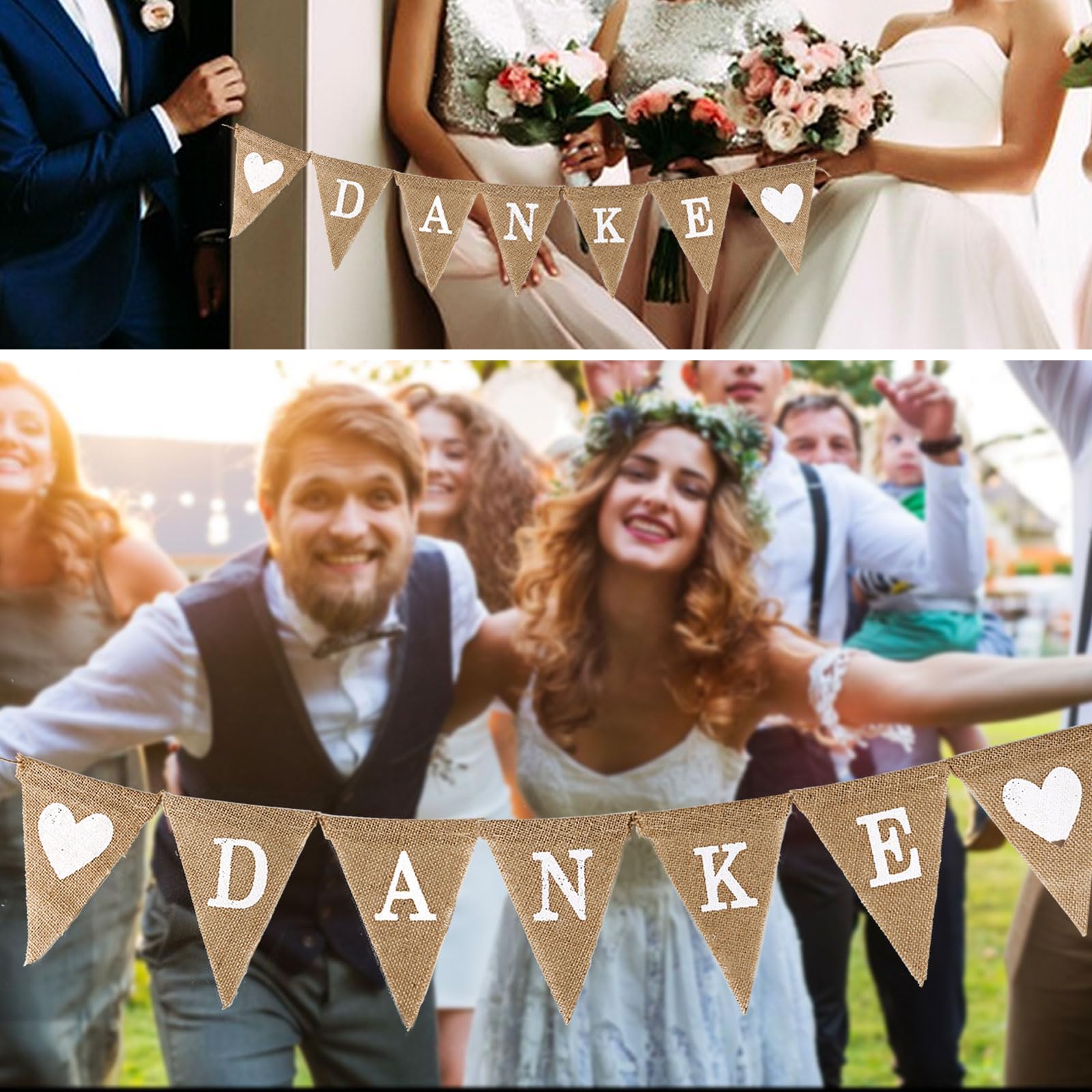 Wimpelkette Outdoor Just Married Wimpelkette Aus Jute - Vintage Herz Girlande Für Hochzeitsdeko & Fotoshooting Just Married Banner Jute Vintage Dekoration
