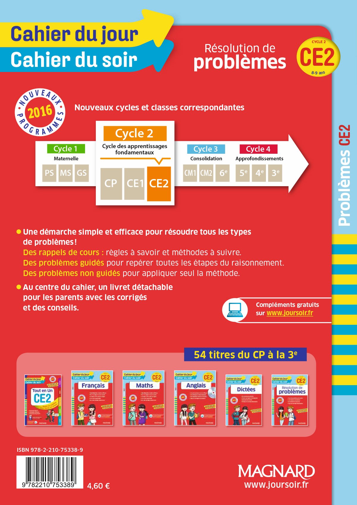 Cahier du jour/Cahier du soir Résolutions de problèmes CE2 - Nouveau programme 2016