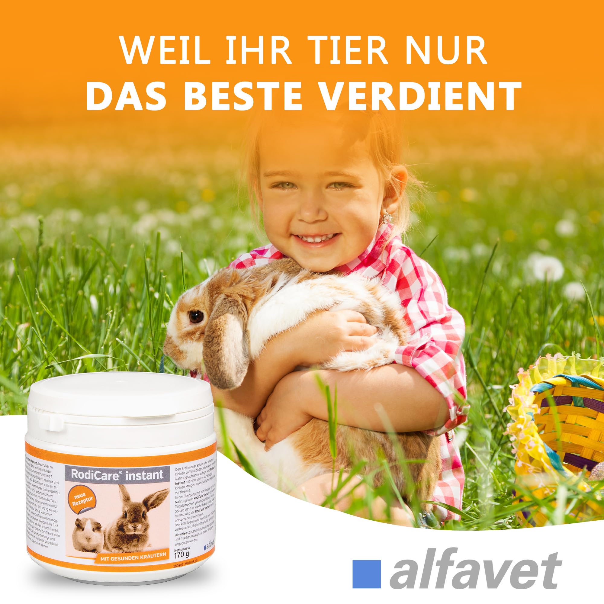 RodiCare instant opakowanie 170 g: 170 g pełnoporcjowa karma dla królików miniaturowych, świnek morskich, koszatniczek i szynszyli Popping ze zdrowymi ziołami