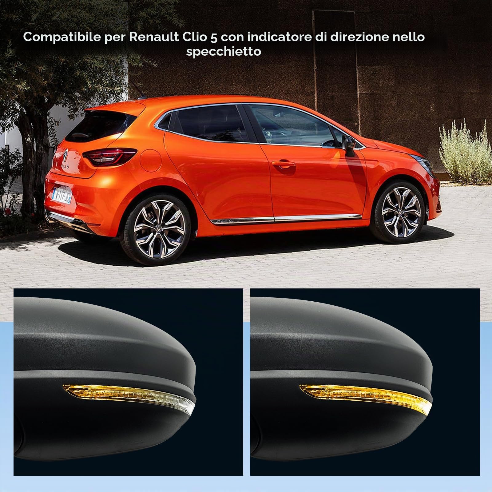 Specchietto retrovisore esterno per Renault Clio 5 anno 2019-2025 per Colt VII Fastback (9/2023) - Specchio elettrico riscaldato con lampeggiante, sinistro