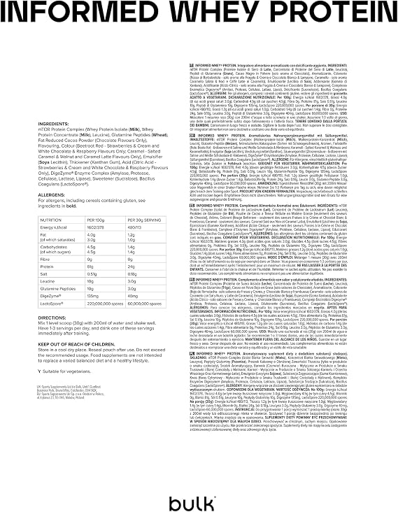 Bulk Informed Whey Protein Isolate Powder, Strawberries and Cream, 2.27 kg