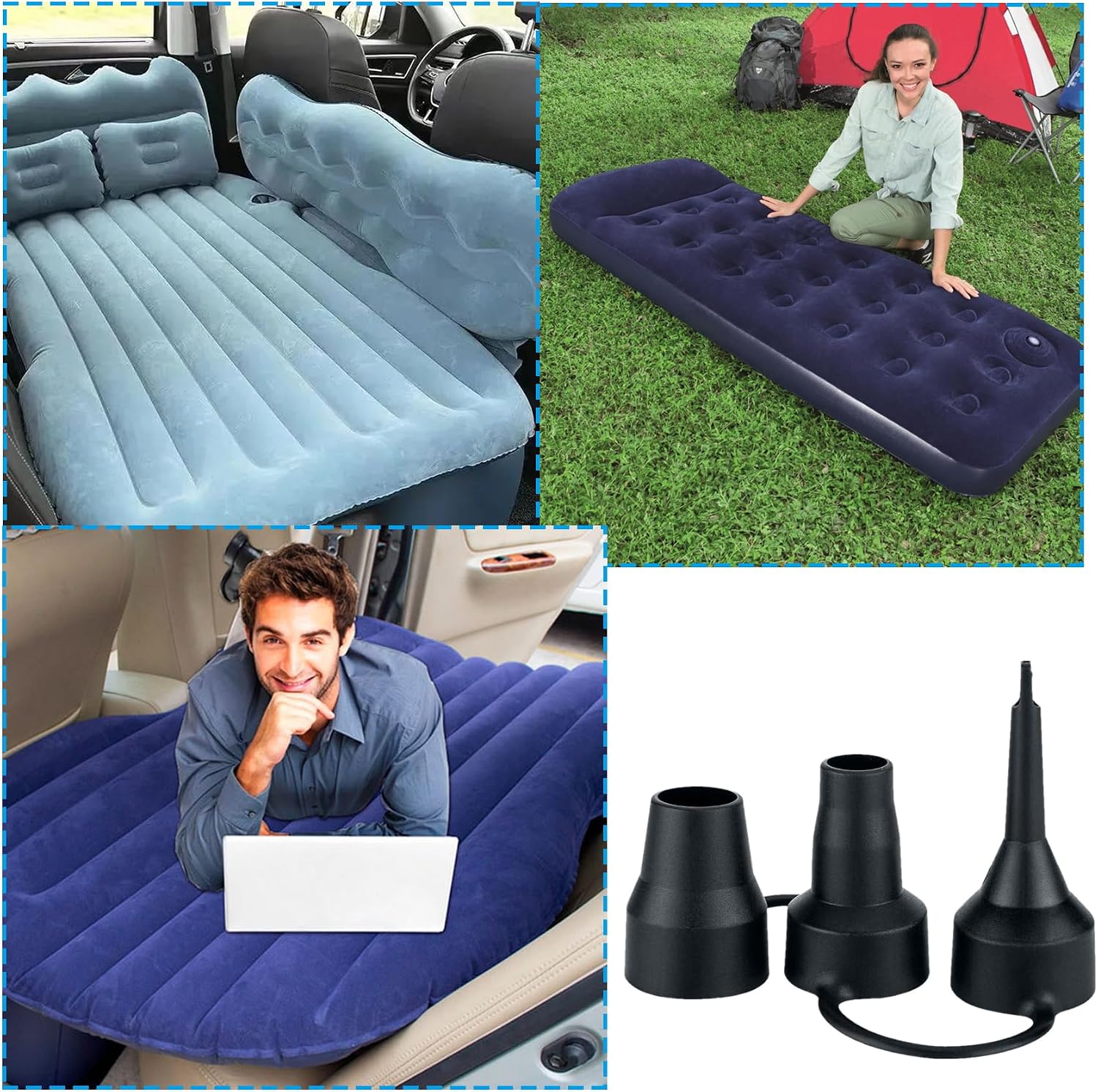 3 Sets Air Pump Nozzles Replacement, Plastic Pump Nozzles, 3 Sizes Air Pump Attachments for Inflatable Bed, Air Mattress, Pool Floats