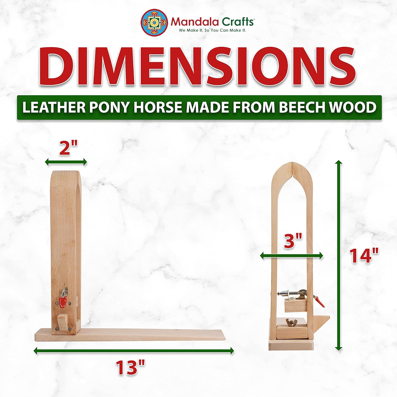 Mandala Crafts Leather Pony and Flat Waxed Leather Thread for Leather Sewing Bundle