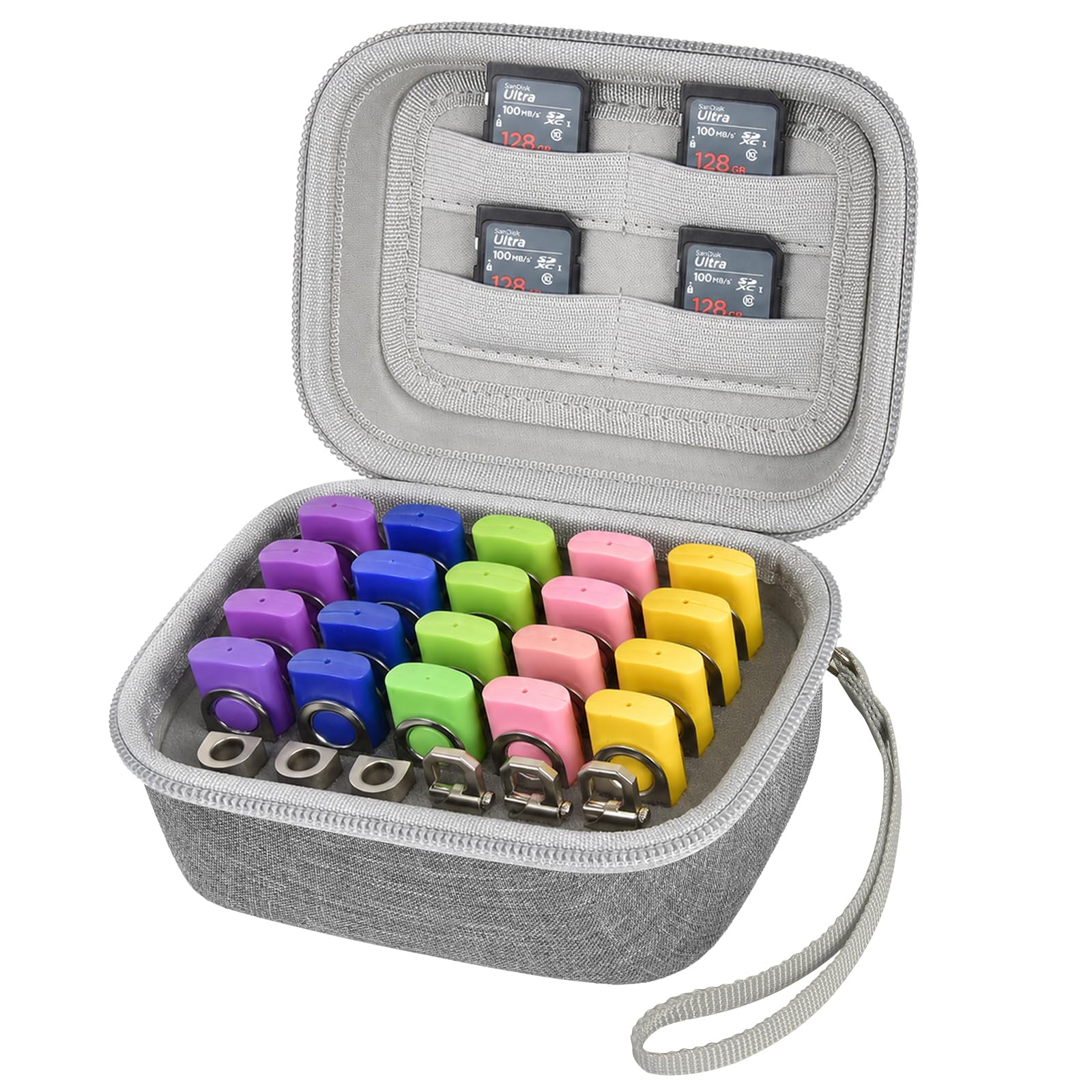 Comecase USB Flash Drive Case, Holds 26 USB Drives and 4 SD Cards