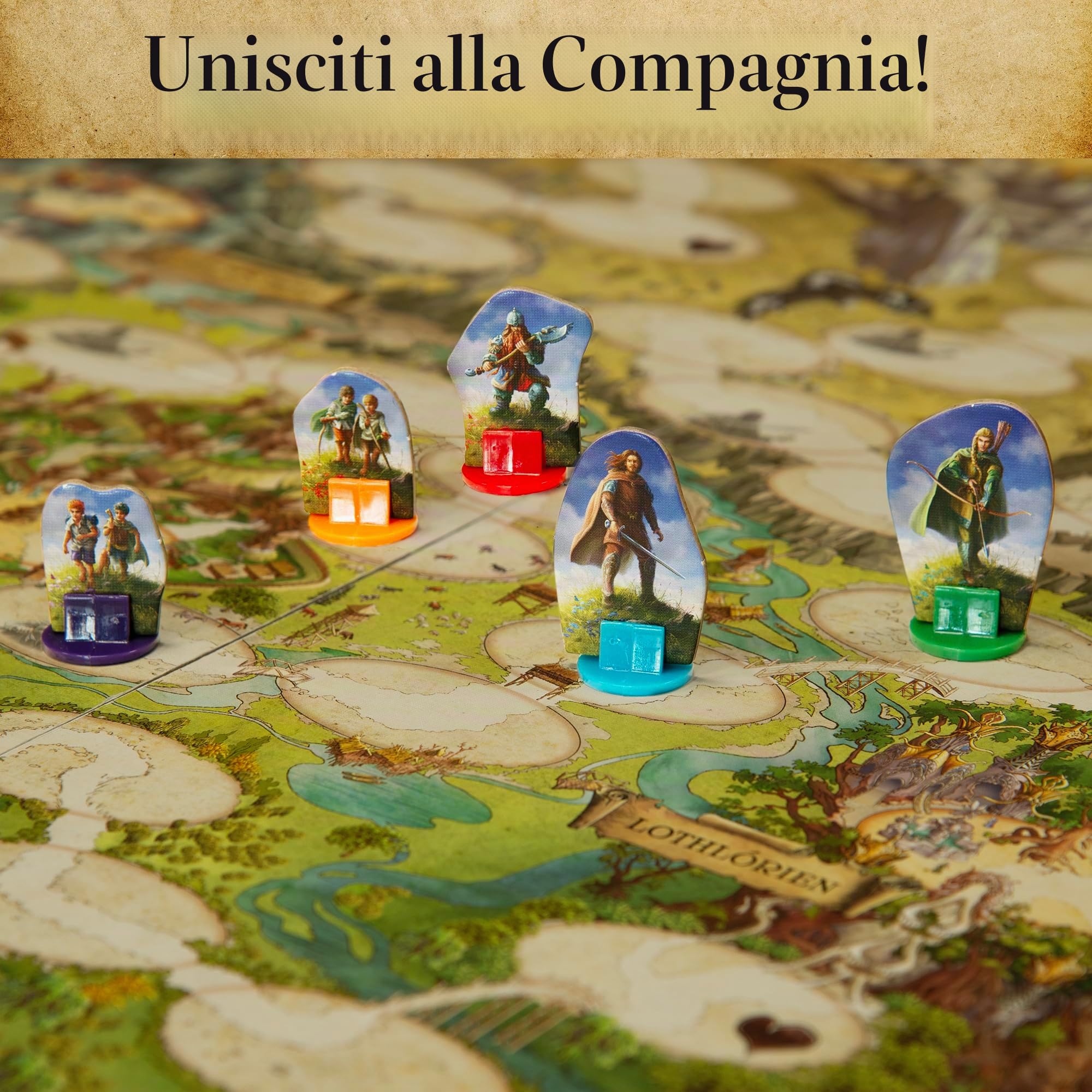 Thames & Kosmos Il Signore degli Anelli: Adventure to Mount Doom, Giochi da tavolo cooperativi con selezione strategica di dadi per la notte di gioco, giochi per famiglie per adulti e bambini, da 1 a