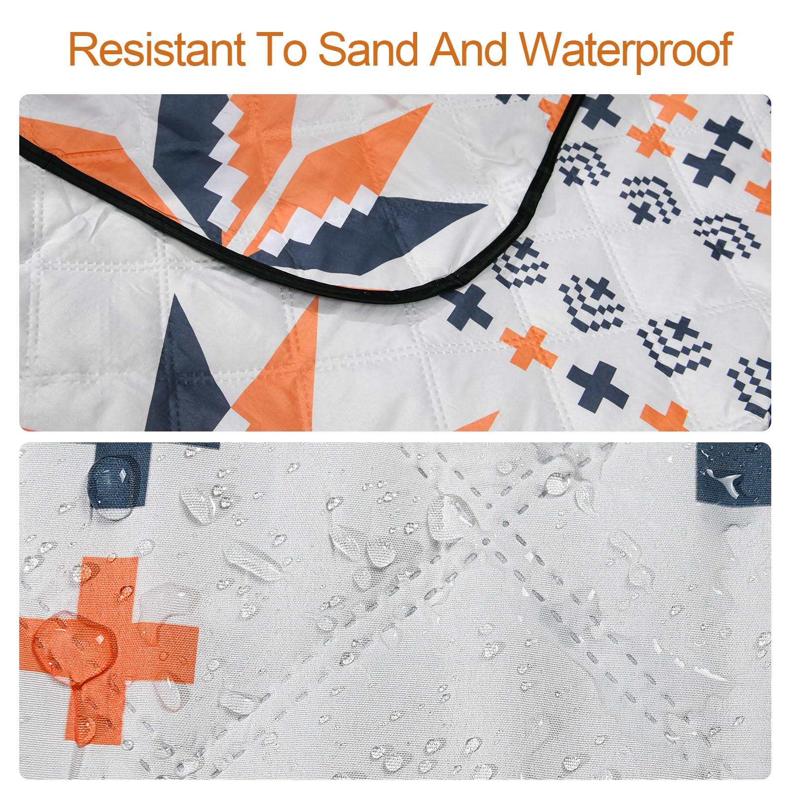 Picknickdecke 300x300 cm Wasserdicht Maschinenwaschbar: Stranddecke Sandfrei Outdoor Decke Waschbar Faltbar Strandmatte mit Tragegurt - perfekt für Strand, Camping & Picknick (8-10 Personen)