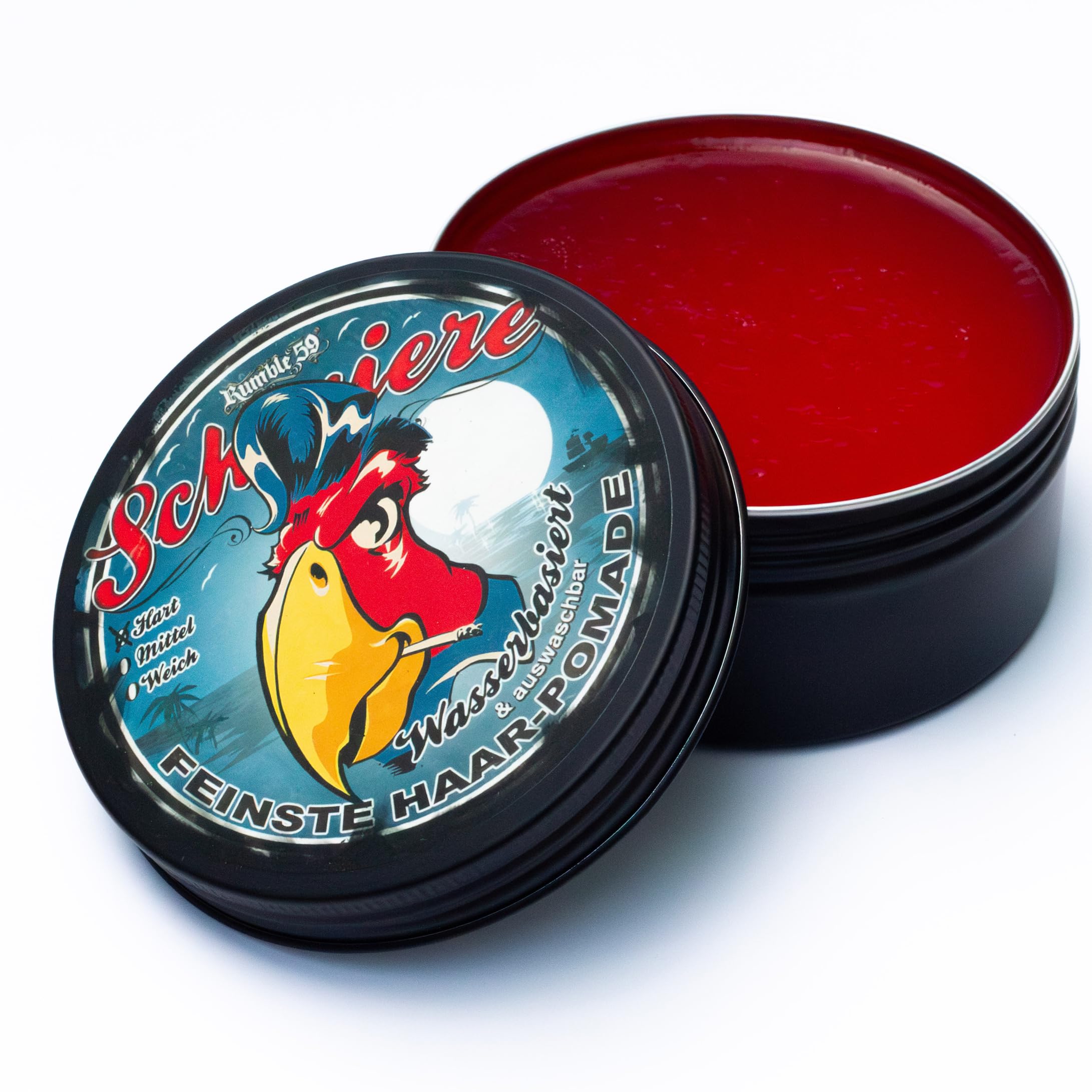 Rumble59 - Schmiere Pomade für Männer - Klassiker mit Kirschduft - 250 ml, starker Halt - wasserbasierte Haar Pomade, auswaschbar - Hairstyling Made in Germany
