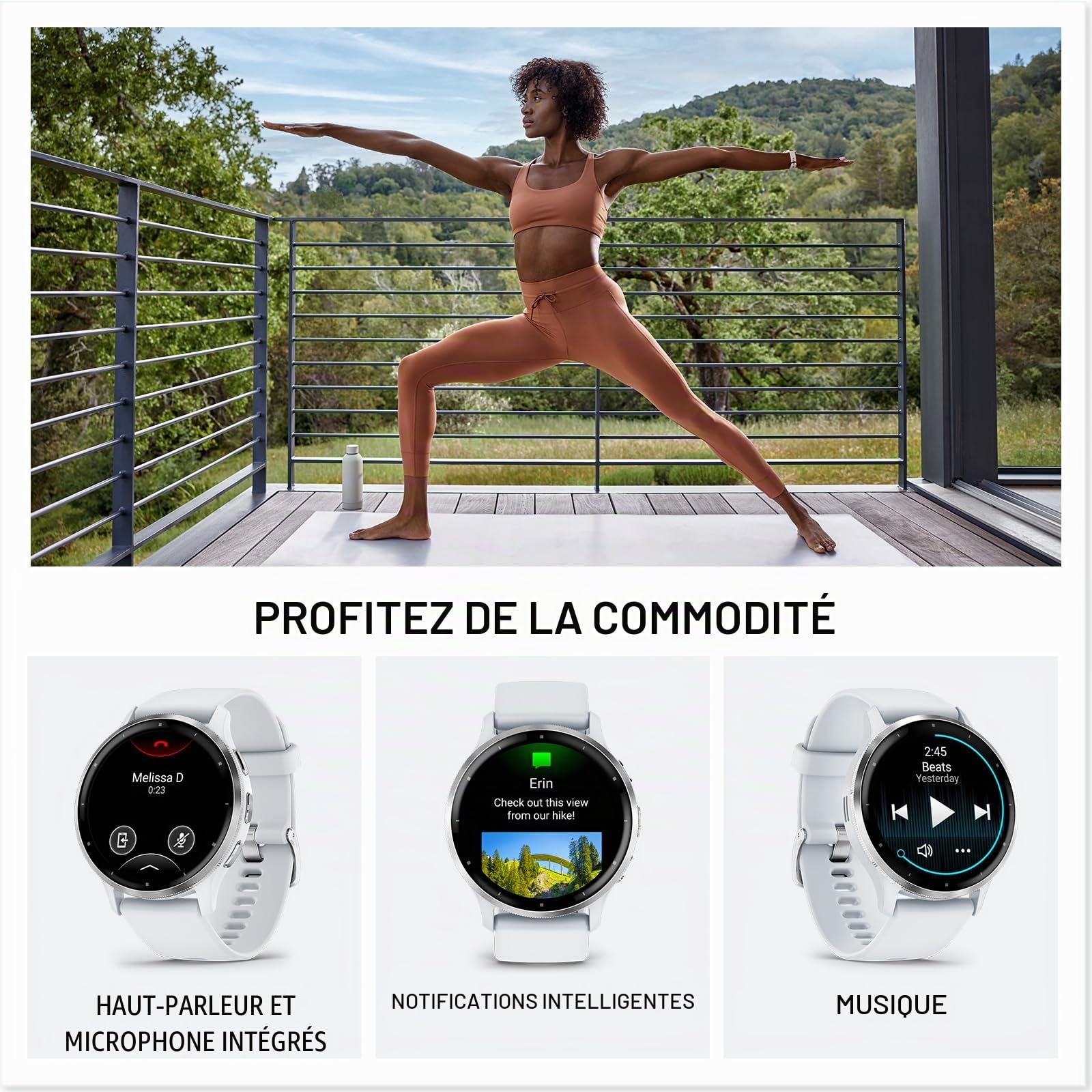 Garmin Venu 3S Montre connectée GPS Sport Santé Soft Gold Bracelet Ivoire 41 mm