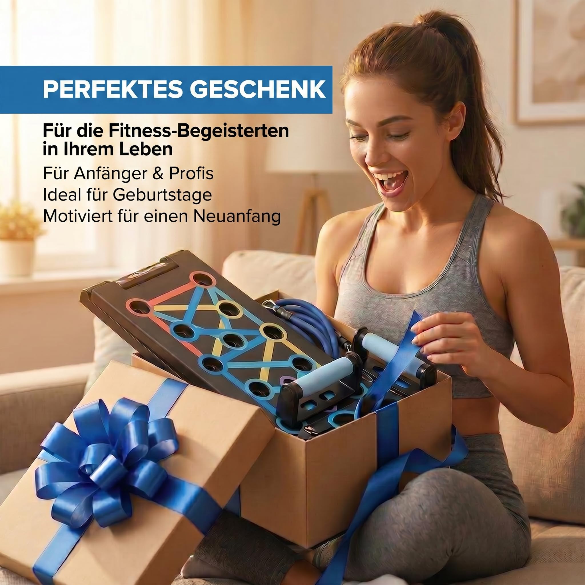 Body & Mind® Push-Up Liegestütz-Brett; Faltbares Multifunktions Elite Rack Fitness-Board für Ganzkörper-Training & Effektive Liegestützen; Liegestütz-Griffe mit Gratis Trainingsbänder & E-Book
