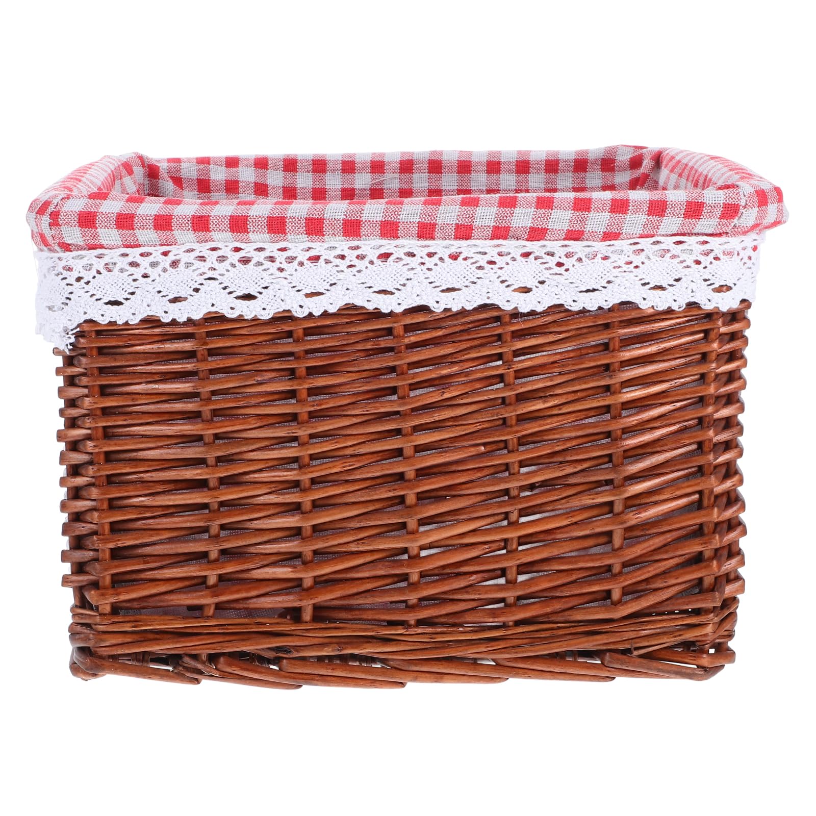 Cesta de Almacenamiento Tejida Cuadrada de Mimbre para Hogar | Diseño Multifuncional y Ahorro de Espacio, Aspecto Natural y Sencillo, para Oficina y Organización de Juguetes