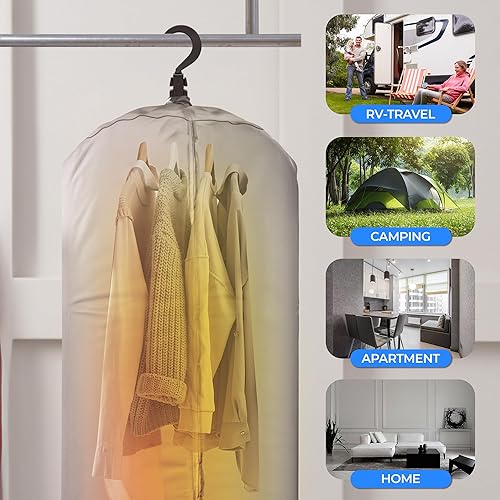 Miniatura 6 de SereneLife Secadora de ropa eléctrica portátil  Mini calentador multiusos de 1000 W y difusor de aroma para el hogar, apartamento, dormitorio,