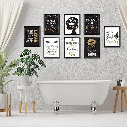 Miniatura 5 de Decoración inspiradora de pared de 8 x 10 pulgadas, decoración de dormitorio de adolescentes y niñas, decoración de maquillaje, pestañas y labios,